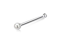 1.5mm Pearl Silver Bone Nose Stud NSKD-146p